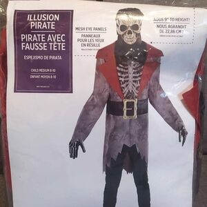 New Illusion Pirate Costume for Kids - Size 8-10 Boys